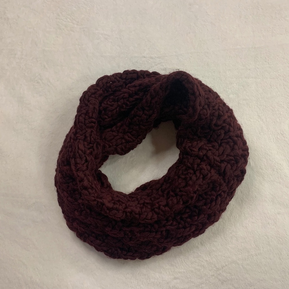 Brown/Purple Knit Infinity Scarf